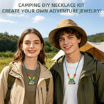 48 Sets Camping Beaded Necklace Craft Kits with Colorful Beads for Kids