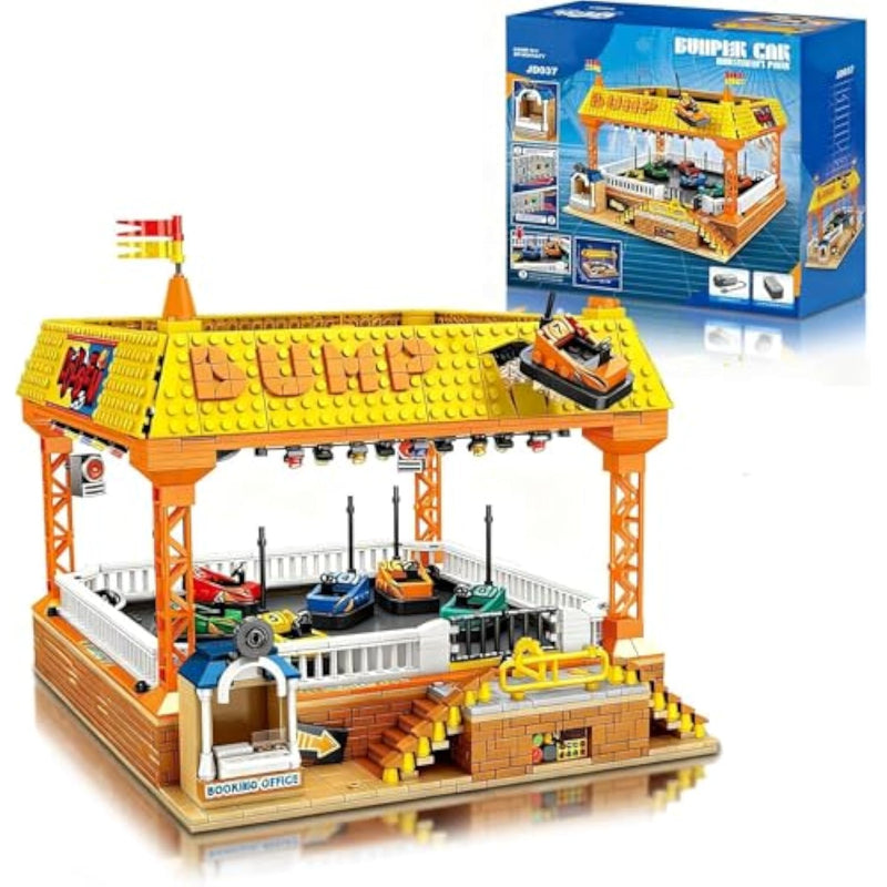 Bumper-Cars Building Set, Toys For Boys Electric Control Race Car, City Amusement Park Construction, Birthday For Adult Teen Girl Kid Age 8+, Architecture Theme Display 1840Pcs