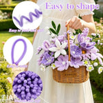 Purple Pipe Cleaners Flower Kit, 3 Colors Chenille Stems, 300 Pieces