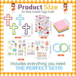 24 Sets Easter Cross Craft Kits, Christian Tissue Paper DIY Ornaments for Kids