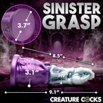 Grim Reaper Silicone Dildo For Men, Women, & Couples. Fantasy Dildo With Strong Suction Cup Base. Harness Compatible, Firm & Flexible. 1 Piece, Purple.