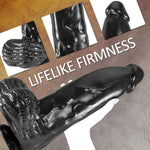 3.4'' Diameter Huge Thick Dildo With Small Glans,13.27'' Realistic Big Black Anal Dildo With Strong Suction Cup For Hands-Free G-Spot Giant Dildos Penis Adult Sex Toy For Women Men Advanced Players