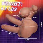 Shemale Sex Doll Two Dildo Male Masturbator, Futa Sex Toy Torso With Flexible Dildo For Women, Love Doll For Men With Realistic Tight Channels (Wheat)