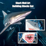 Wall Art Shark Building Blocks Set; A Wall Decor Set For Adults Who Love Creative Hobbies(2166 Pieces) Toys Gifts For Kid And Adult
