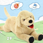 29" Dog Stuffed Animal Large Puppy Plush Golden Retriever Dogs Hugging Pillow For Kids Girlfriend, Gift For Special Day(Light Brown)