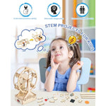 4 In 1 Stem Kits For Kids Ages 5-7 8-10 8-12,3D Wooden Puzzles, Science Project Model Craft Building Engineering Kit,Stem Toys For Ages 8-13,Birthday Gifts For Girls 6 7 8 9 10 11 12 Year Old