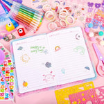Mermaid Diary Gift Set with Scrapbook Paper, Stickers, and Pompom Pen