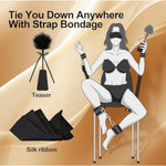 Bdsm Bondage Restraints Set - 7Pc Sm Kit With Adjustable Collar, Wrist & Ankle Cuffs, Tickle Blindfold & Door Swing For Couples, Bedroom Play, Sensual Games For Men And Women Sex Toys