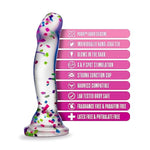 Neo Elite Purio Silicone Glow In The Dark Dildo - 7.5 Inch Clear Dildo With Fun Confetti - Thoughtful Curves For G Spot & P Spot Pleasure - Silky Smooth Non Pourous - Sex Toy