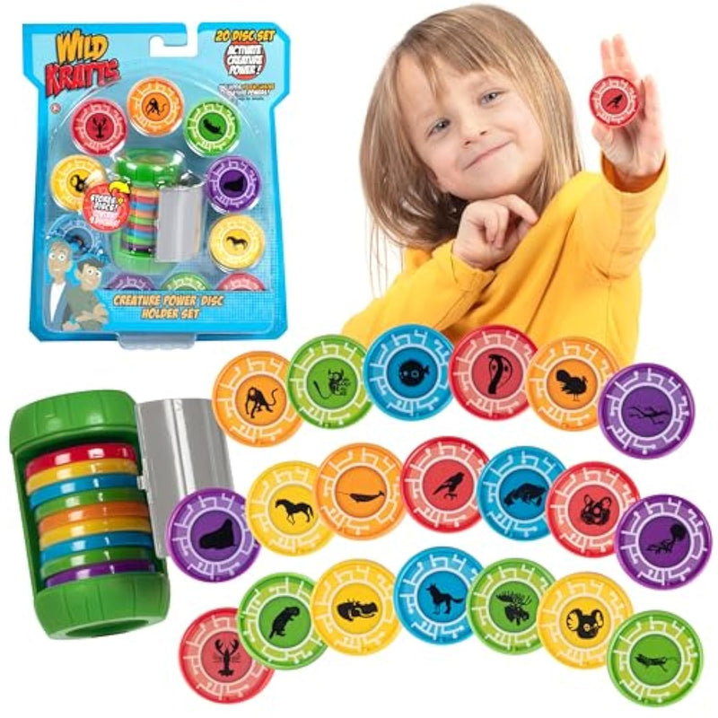 Wild Kratts Chris Creature Power Disc Holder Set w 20 Discs -Figure Toy for Pretend & Dress Up Play-Includes 15 Exclusive Power Discs -Officially Licensed Toys for Children-Gift for Kids Boy Girl