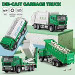 4 Packs Die-Cast Mini Garbage Truck Toy, Metal Trash Truck Vehicles Set For Kids, Friction Powered Recycling, Tankers, Alloy Dump Model Toy For Toddlers Boys