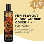 Fun Flavors 4 in 1 Warming Chocolate Chip Cookie Flavored Lubricant 9 Fl Oz | for Men, Women and Couples, Foreplay & Massage, Paraben Free, Gluten, Stain, & Sugar Free
