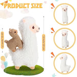 Llama Stuffed Plush Animals Doll With 4 Baby Llamas Cute Alpaca Plush Set Soft Kawaii Pillow Dolls For Kids Girls Christmas Birthday Wedding Anniversary Presents Home Sofa Decorations