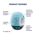 Masturbator Egg 3 Pack - Stroker For Male Masturbation, Portable Pleasure Sleeve, Super-Stretchy, No Lubricant Required, Disposable, Single-Use (Savage)