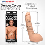 Doc Johnson Signature Series - Xander Corvus - 9 Inch Realistic ULTRASKYN Dildo with Removable Vac-U-Lock Suction Cup - F-Machine & Harness Compatible - for Adults Only, Vanilla