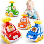 Press And Go Car Toys For Toddlers 1-3, 4 Pack Animal Baby Car Toys For 1 2 Year Old Boy, Push Go Friction Vehicle Toys For Infants 6-9-12-18 Months, One First Birthday Gifts For Boys Girls