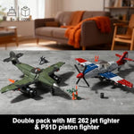 Ww2 Military Airplane Toy Building Sets Compatible With Lego, Me 262 Fighter Jet & P-51D Plane Army Model Kits For Military Fans, Kids & Adult