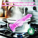 8 Inch Monster Wolf Knotted Dildo Anal Toy For Strap On, Realistic Thick Animal Alien Dildo Suction Cup, Soft Silicone Exotic Fantasy Dog Knot Dildo Male Female Dildo Anal Plug For Women Beginner Pink