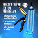 Blush Performance Vx6 Penis Enlargement Pump 9.5" - Vacuum W/Brass Pistol Grip, Gauge & Quick Release - Men'S Size, Girth & Performance Enhancer - Nterchange & Temptasia Accessories Compatible