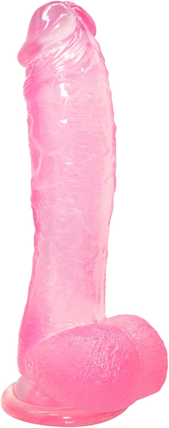 8.3'' Realistic Silicone Dildo with Suction Cup & Curved Shaft, Harness Compatible