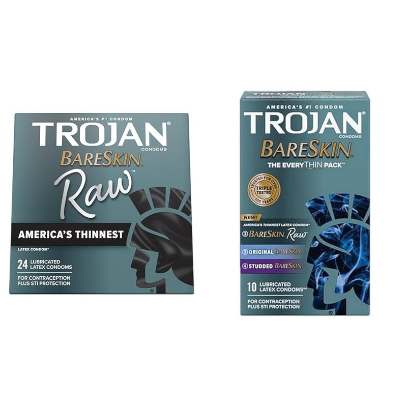 Bareskin Raw Thin Condoms 24 Count Pack And Bareskin Condoms Everythin Variety 10 Count