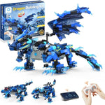 Dragon Building Kit With Remote Control Christmas Stem Gifts For Kids Boys Ages 8-12, Technic Buildable 3In1 Models Coding Toys For Birthday With 590 Pieces