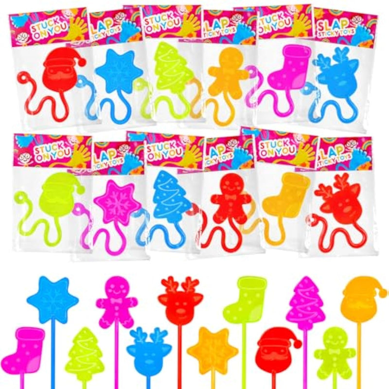 Christmas Goodie Bag Stocking Stuffers For Toddlers 30-100 Pcs, Xmas Sticky Hands Party Favors For Kids, Holiday Classroom School Prize Toys Gifts For Student, Christmas Pinata Treat Bag Filler