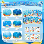 24 Sheets Ocean Make Your Own Stickers, Sea Life Animal Craft Set for Kids