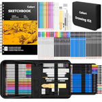 176 Pcs Art Supplies Sketching Kit with 100-Sheet 3-Color Sketchbook