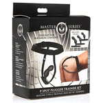 P-Spot Plugger Anal Prostate Plug Trainer Set With Harness. Premium Silicone Butt Plug Sex Pegging Toy. 3 Anal Plugs Included - Small, Medium, Large, Black (Ah053)
