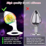 3Pcs Luxury Crystal Butt Plug Set, Liquid Silicone Anal Plug, Small, Medium, Large Sizes, O-Base For Safety, Comfortable Prostate Massager, Perfect For Beginners And Advanced Users, Ideal Gift