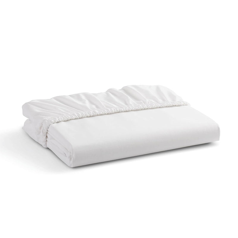 100% Cotton Percale Fitted Sheet Queen Size, White, 1 Deep Pocket Fitted Sheet
