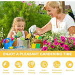 Kids Gardening Tools Set - 12 Pcs Colorful Metal Garden Tools Set For Children Include Child Safe Rake Shovel With Cute Handle Design Gardening Kit Outdoor Toys Gift For Kid Age 3 4 5 6 7 8 (Green)