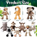 10 Pieces 10 Inches Plush Safari Stuffed Animals Toy Set For Girls And Boys Elephant Giraffe Lion Tiger Monkey Rhinoceros Zebra Leopard Hippo For Baby Shower Jungle Animal