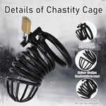 Chastity Device With Belt Sex Toys For Male, Stainless Steel Chastity Cage With 3 3 Sizes Rings(1.57", 1.77", 1.97"), 2 Keys 1 Lock, Bdsm Penis Bondage Restraints Cock Cage For Beginner Men