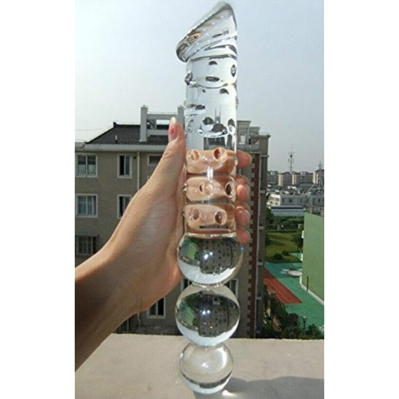 11.6" Large Glass Double Ended Dildo Crystal Double Dong Sex Pleasure Wand Realistic Penis For Vaginal G-Spot Anal Sex Toy