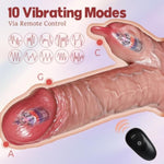 Penis Sleeve Cock Sleeve Vibrator- Realistic Adult Male Sex Toys Penis Extender Penis Enlarger,Vibrating Cock Ring 10 Modes With Remote Control,Elastic Penis Ring For Men Couples