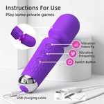 Vibrator Wand Rechargeable, Clitoral Stimulator G Spot Vibrators With 20 Patterns & 8 Speeds, Personal Cordless Wand Massager, Quiet & Waterproof Adult Sex Toys For Couples Women Pleasure Tools (A)