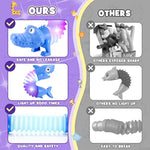 Animals Christmas Fidget Toys For Toddlers: 6 Pack Led Animal Pop Tubes For Kids 3 4 5 6 7 8 Year Old Girls Boys Toddler Birthday Gifts Autism Sensory Toy For Grandkids Age 3-8 Tube