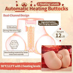 Male Masturbator Sex Toy with 12 LB 98°F/113°F Heating 2 Channel Adult Sex Dolls for Men Pocket Stroker Masturbator