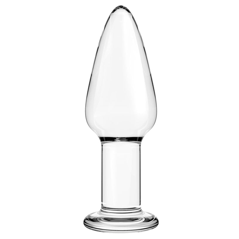 4.33 Inch Glass Butt Plugs, Clear Anal Plugs Training With Flat Base Sex Toys For Men,Women Beginners