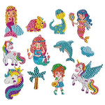 Anime Theme 5D Diamond Art Stickers DIY Kit for Adults and Beginners, 12 Pieces