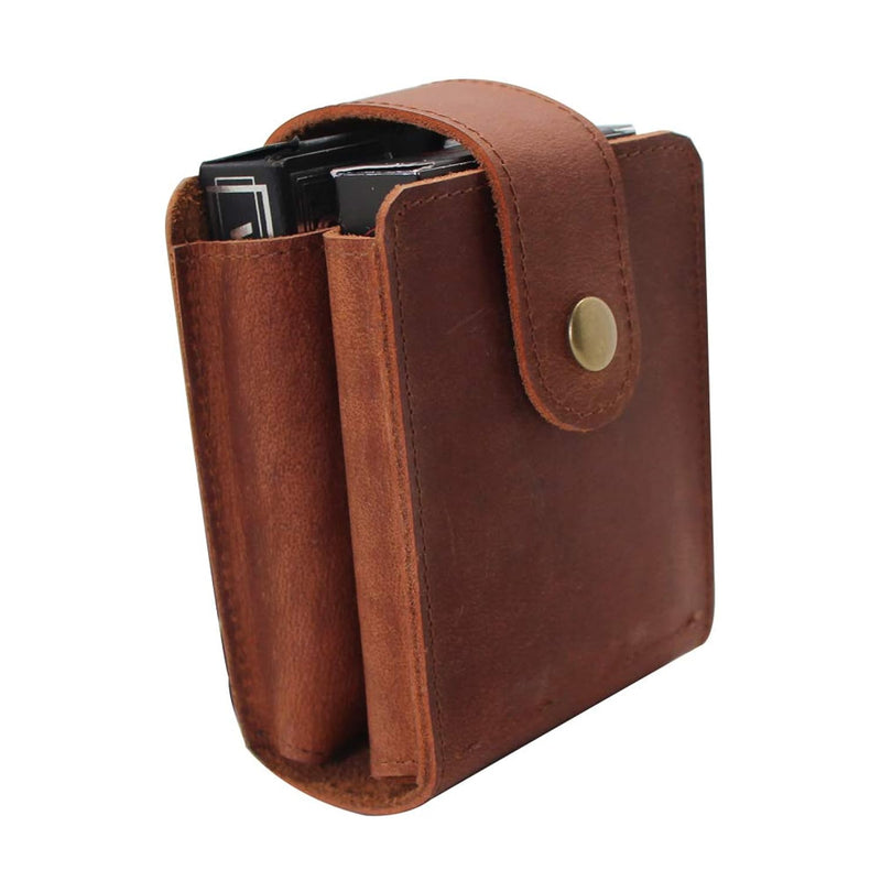 Playing Card Case, Genuine Leather Double Playing Cards Deck Holder For Magici