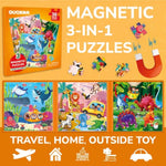 Magnetic Puzzles For Kids Ages 4-6 - 36 Pieces Sudoku Toddler Puzzles Ages 2-4 - Travel Games For Kids Ages 3-5 - Animal Jungle Sea Toddler Travel Toys - Car Airplane Road Trip Games