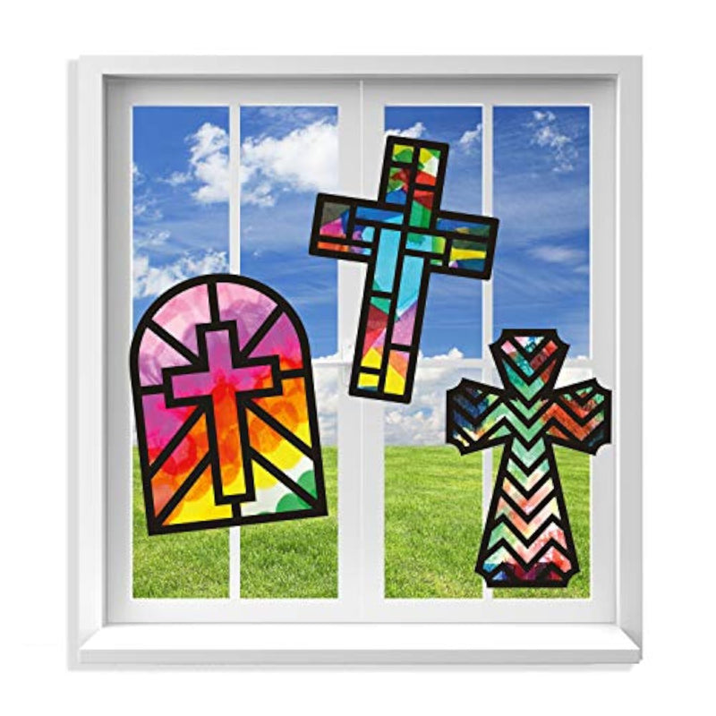 Stained Glass Effect Paper Suncatchers Craft Kit for Kids
