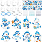 48 Sets Winter Snowman Craft Kit, DIY Christmas Hanging Ornaments for Kids