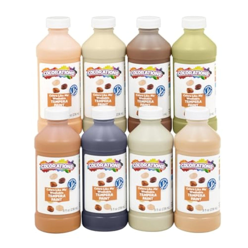8 Pack Washable Tempera Paint Set in Vibrant Colors