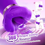 5-In-1 Sucking Vibrator For Women – Rose Mouth Vibrator With 10 Tongue Licking Modes, 3 Auto & 1 Manual Suction, App-Controlled Clit, Anal, Nipple Stimulator For Female & Couple Use, Purple