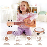 Kids Guitar Set - Musical Toys For 2 3 Year Old Boy Birthday Gifts, Montessori Toys For 2 Year Old Girls, Musical Instruments With Ukulele/Tambourine/Maracas For Toddler 2-4, Band Sets For Kids 3-5