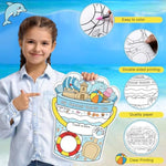 50 Pcs Summer Bucket List Coloring Posters for Kids, 15.5 Inch Classroom Craft